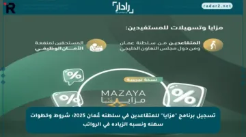 تسجيل برنامج “مزايا” للمتقاعدين في سلطنة عُمان 2025: شروط وخطوات سهلة ونسبة الزيادة في الرواتب